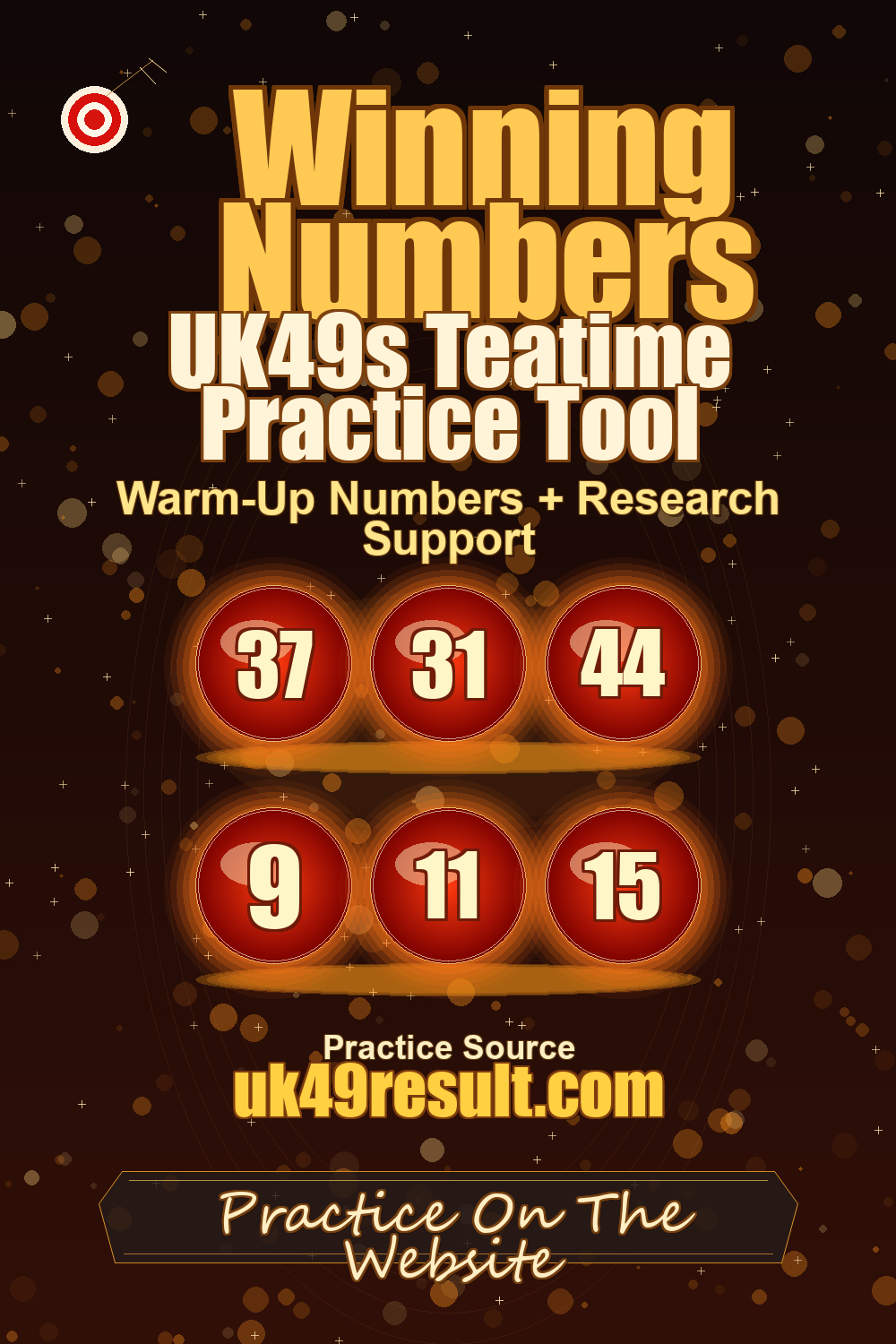 UK49s Teatime Practice Tool image showing 37, 31, 44, 9, 11, 15