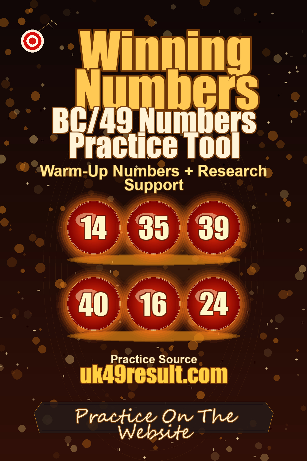 BC/49 Numbers Practice Tool image showing 14, 35, 39, 40, 16, 24