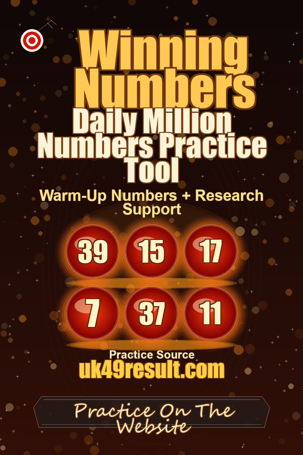 Daily Million Numbers Practice Tool image showing 39, 15, 17, 7, 37, 11