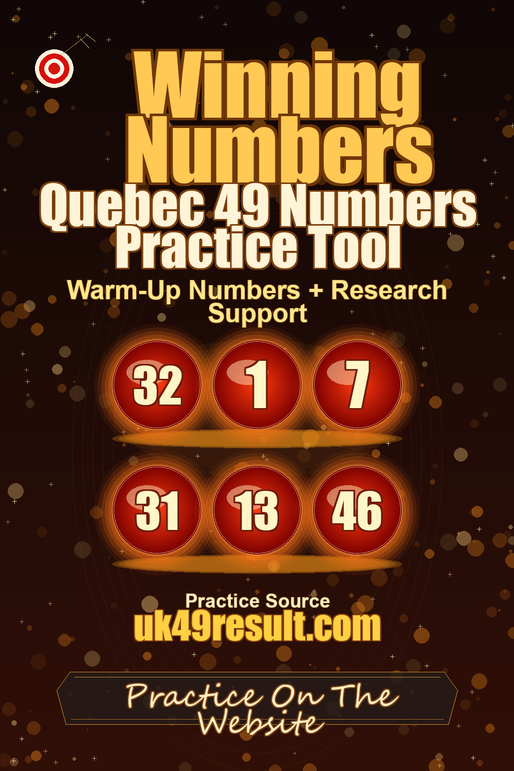 Quebec 49 Numbers Practice Tool image showing 32, 1, 7, 31, 13, 46