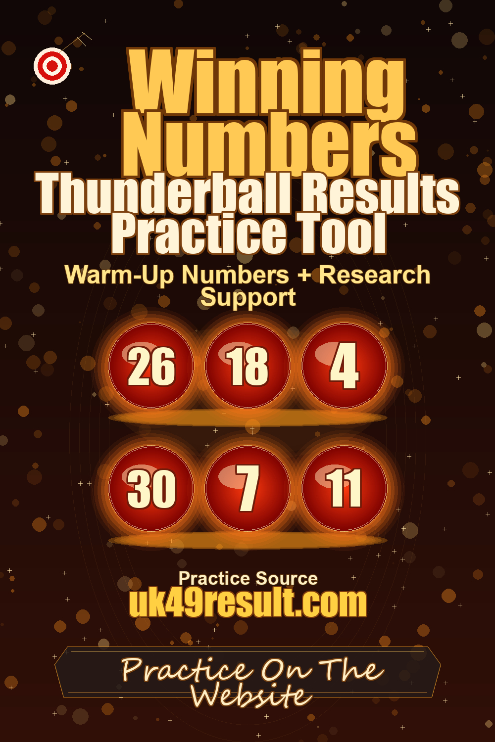 Thunderball Results Practice Tool image showing 26, 18, 4, 30, 7, 11