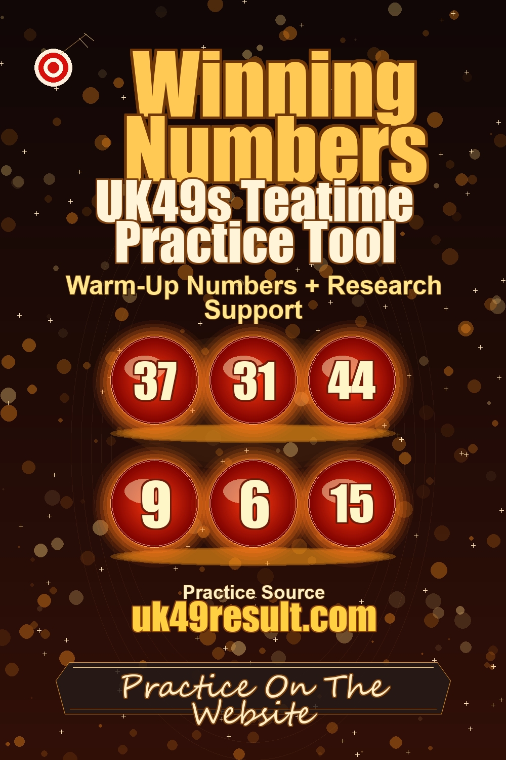 UK49s Teatime Practice Tool image showing 37, 31, 44, 9, 6, 15