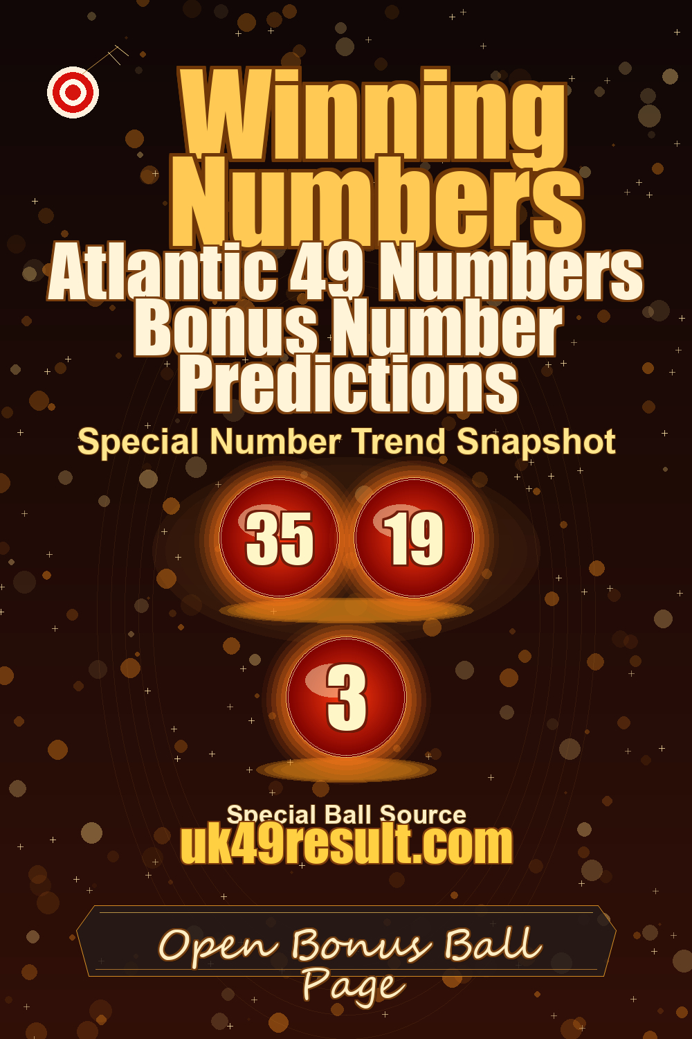 Atlantic 49 Numbers Bonus Number Predictions image showing extra ball: 35, 19, 3