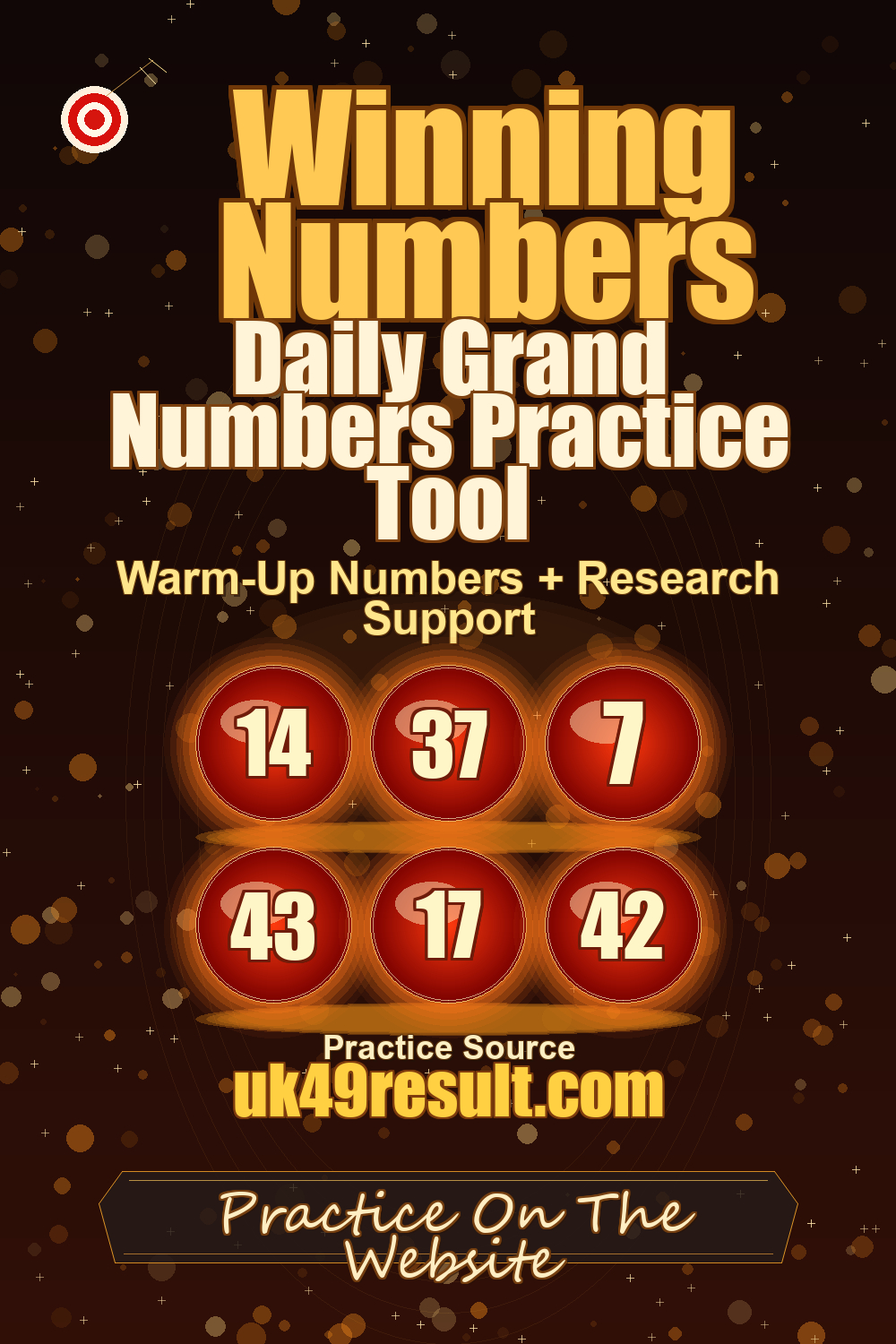 Daily Grand Numbers Practice Tool image showing 14, 37, 7, 43, 17, 42