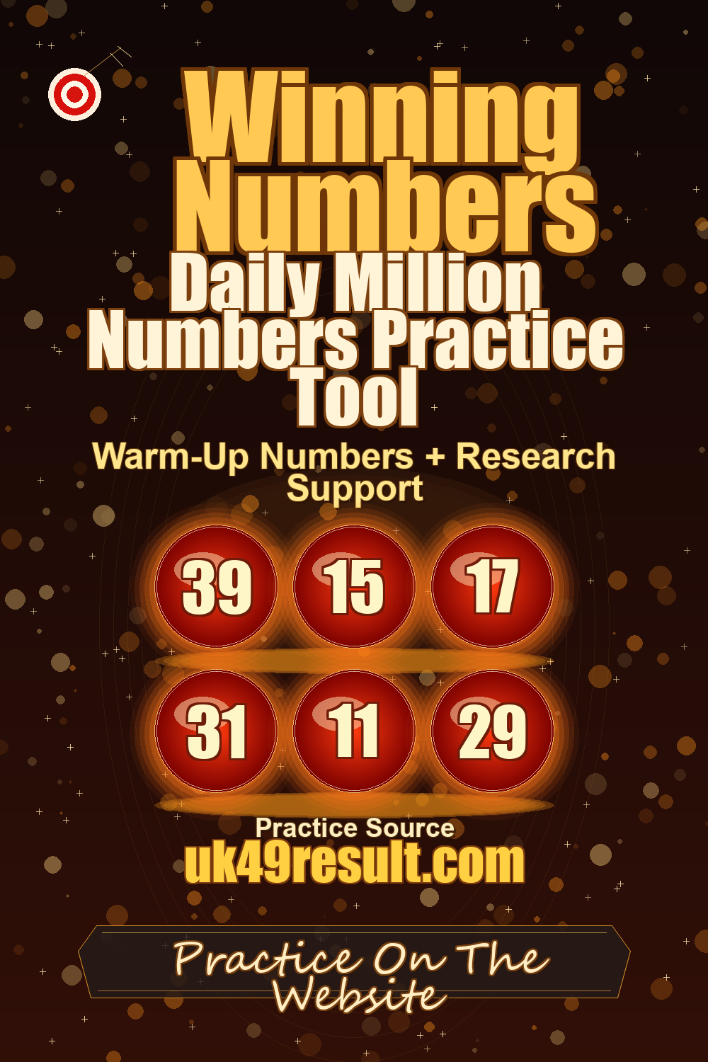 Daily Million Numbers Practice Tool image showing 39, 15, 17, 31, 11, 29