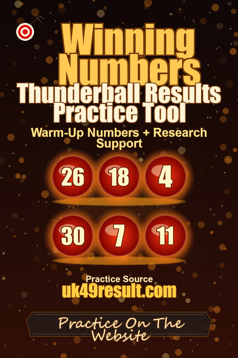 Thunderball Results Practice Tool image showing 26, 18, 4, 30, 7, 11