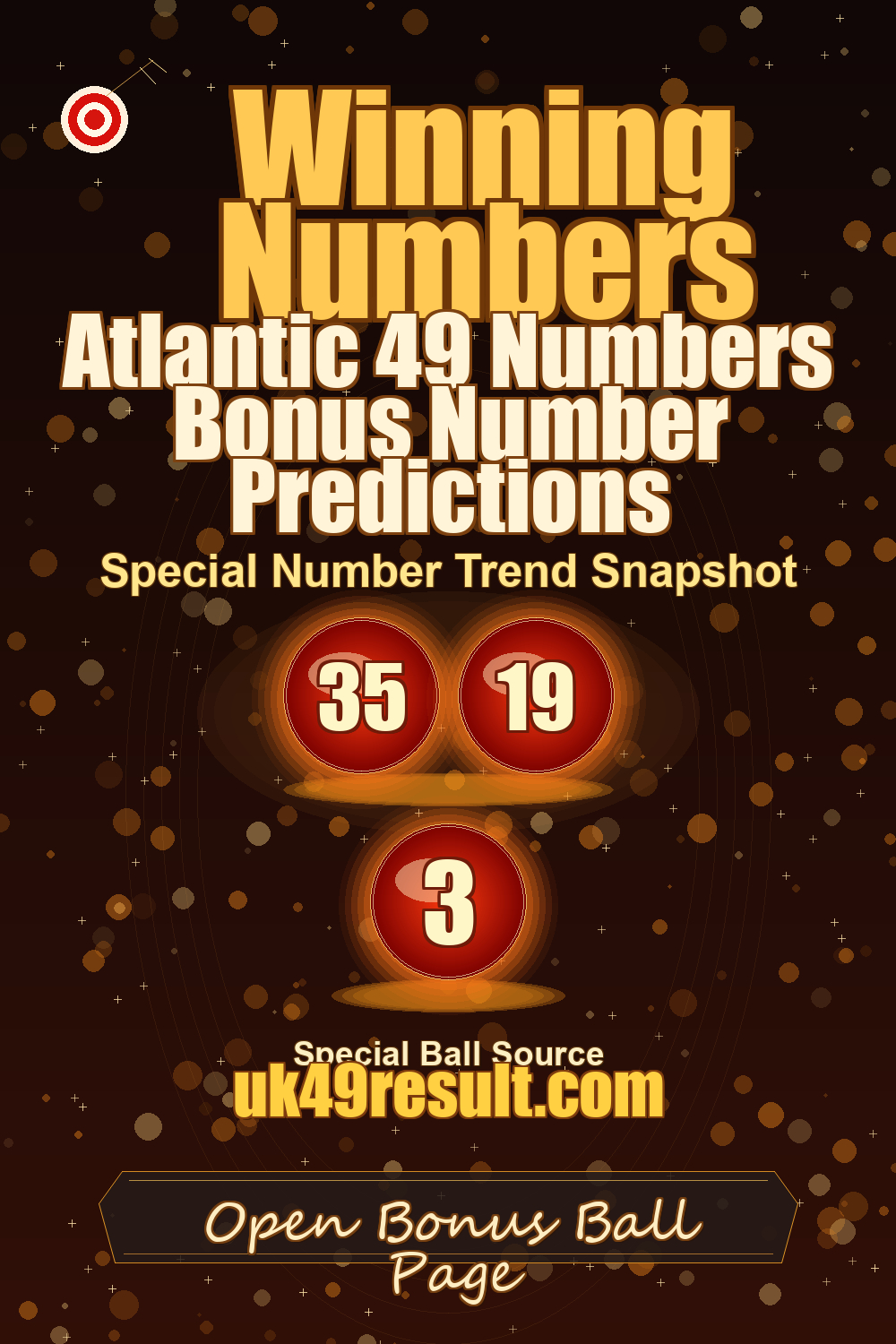 Atlantic 49 Numbers Bonus Number Predictions image showing extra ball: 35, 19, 3