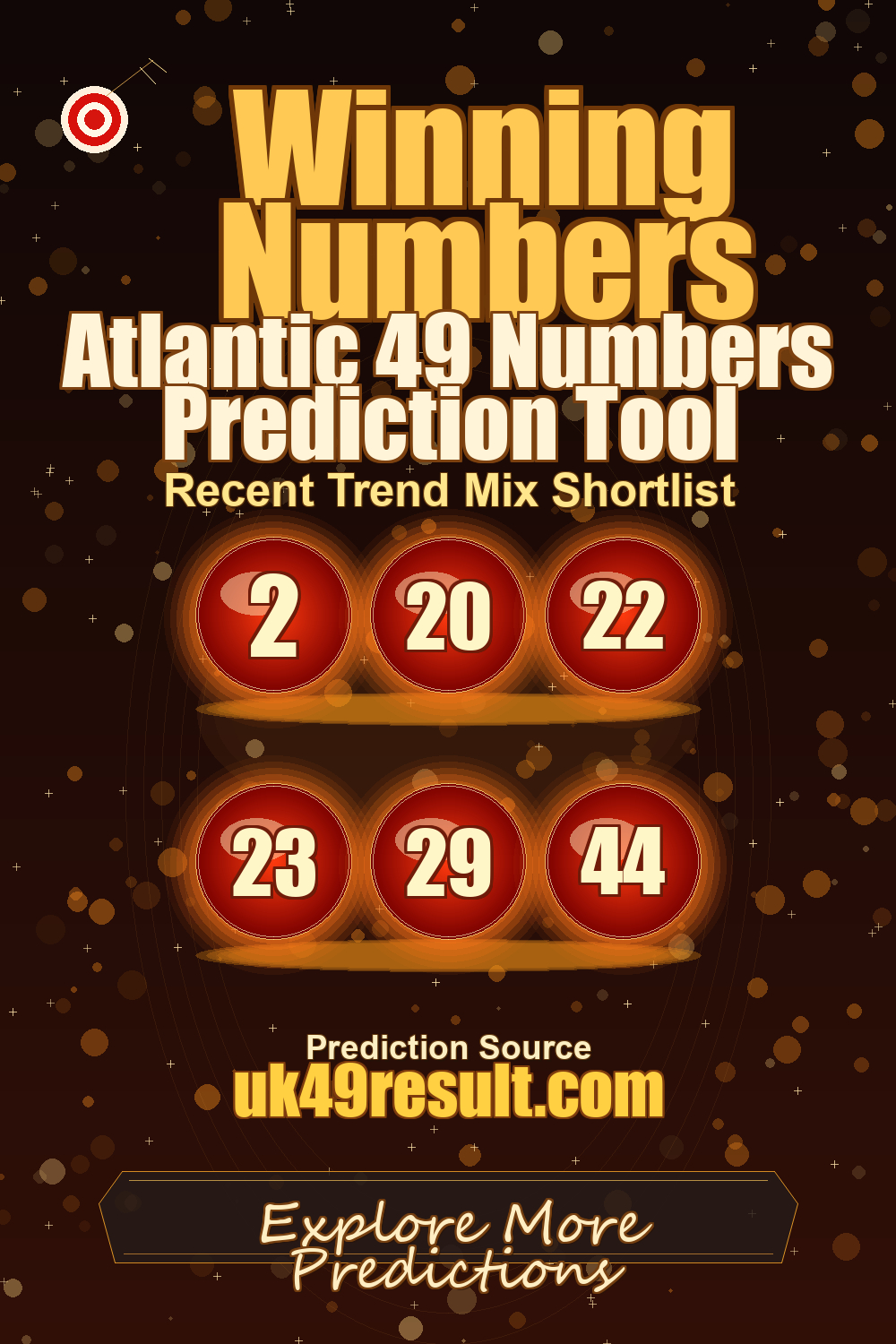 Atlantic 49 Numbers Prediction Tool image showing 2, 20, 22, 23, 29, 44