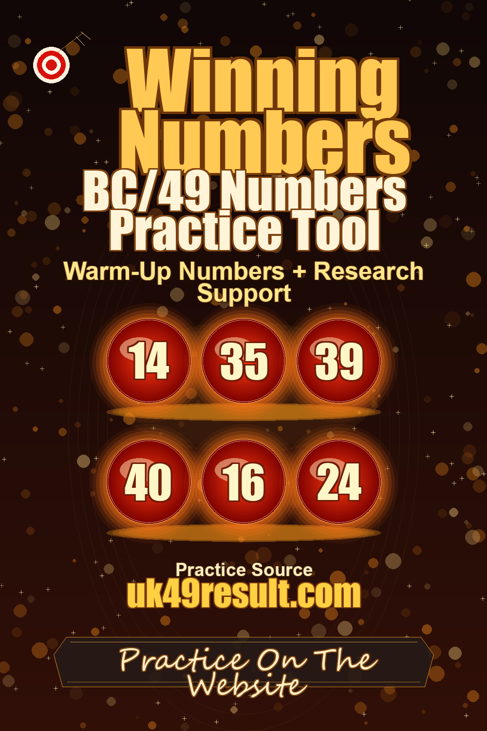BC/49 Numbers Practice Tool image showing 14, 35, 39, 40, 16, 24
