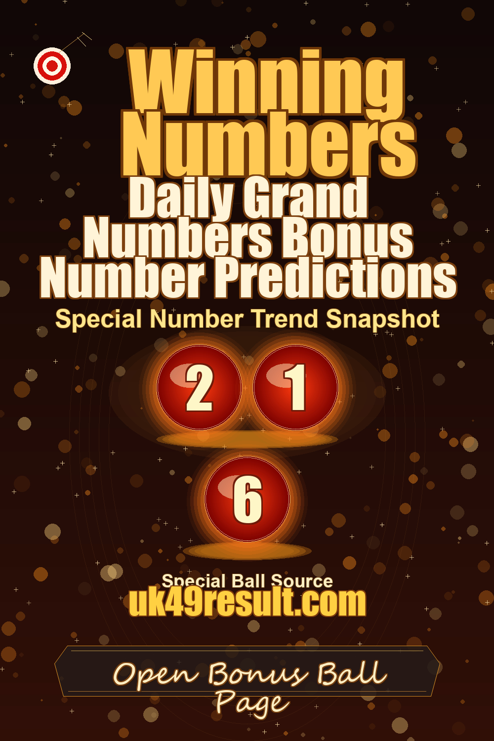 Daily Grand Numbers Bonus Number Predictions image showing grand number: 2, 1, 6