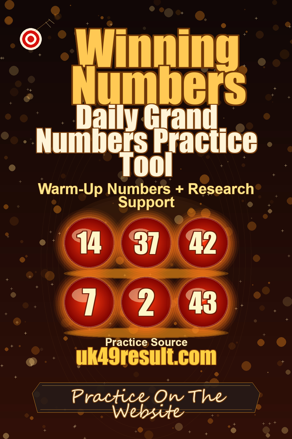 Daily Grand Numbers Practice Tool image showing 14, 37, 42, 7, 2, 43