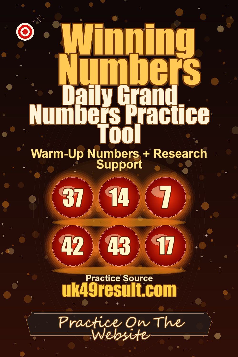 Daily Grand Numbers Practice Tool image showing 37, 14, 7, 42, 43, 17