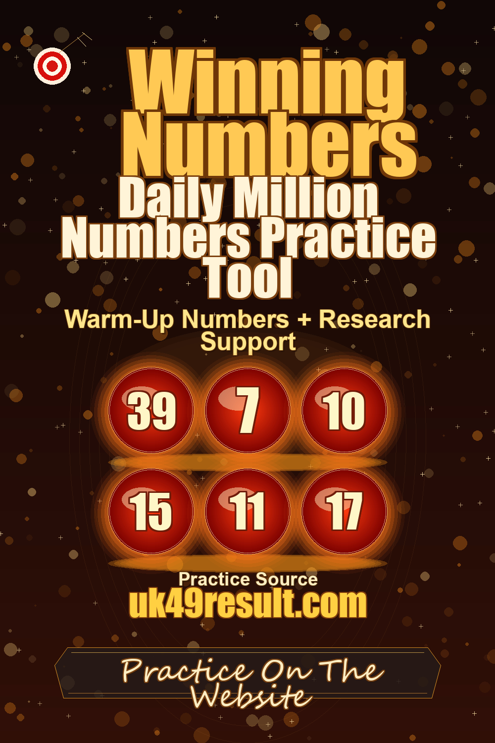Daily Million Numbers Practice Tool image showing 39, 7, 10, 15, 11, 17