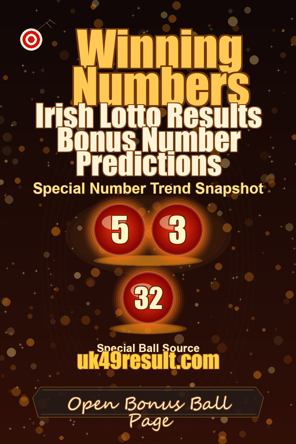 Irish Lotto Results Bonus Number Predictions image showing bonus ball: 5, 3, 32